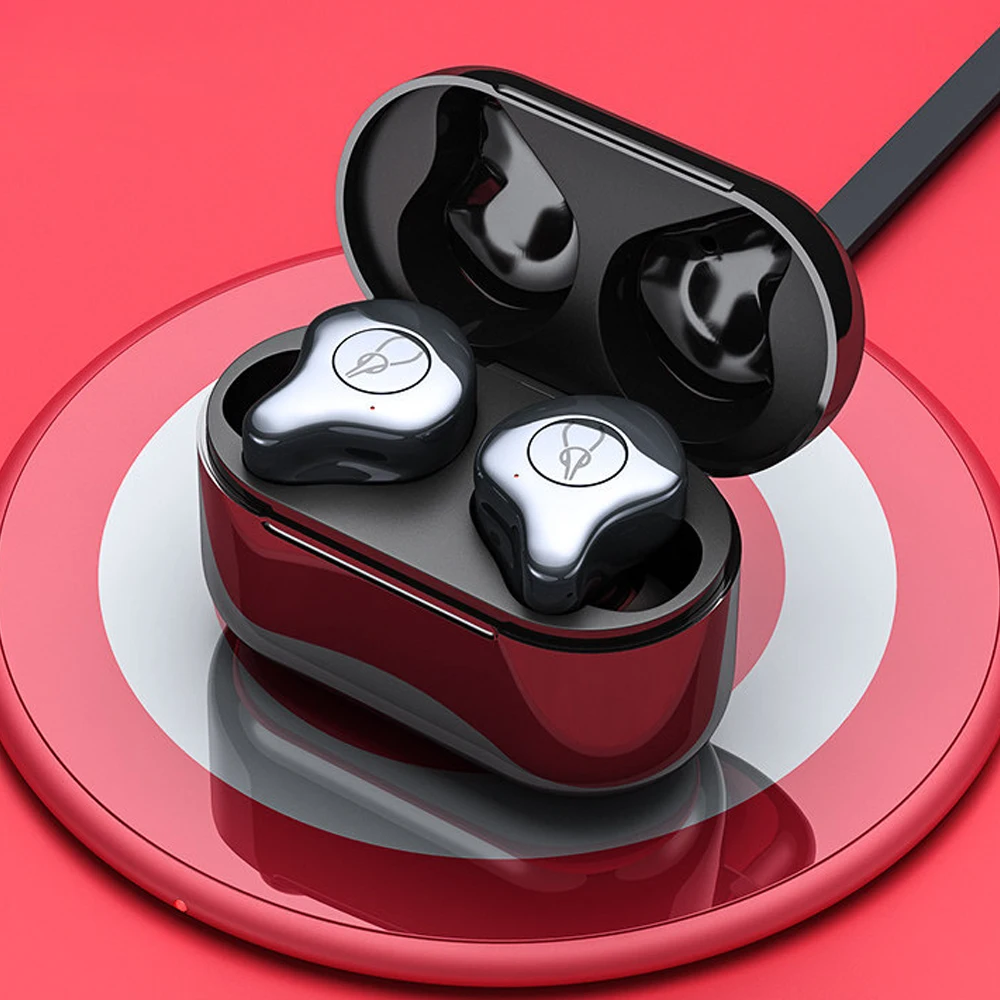 

Bluetooth 5.0 Earphone 4 Microphone Noise Cancellation HIFI Sound Wireless Headphone with Charging box Support wireless charging