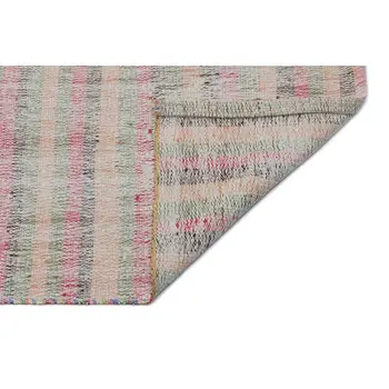 

Handmade Multicolor Vintage English Striped Rug Runner Rug 076x520 Cm-2'6''X17'1''