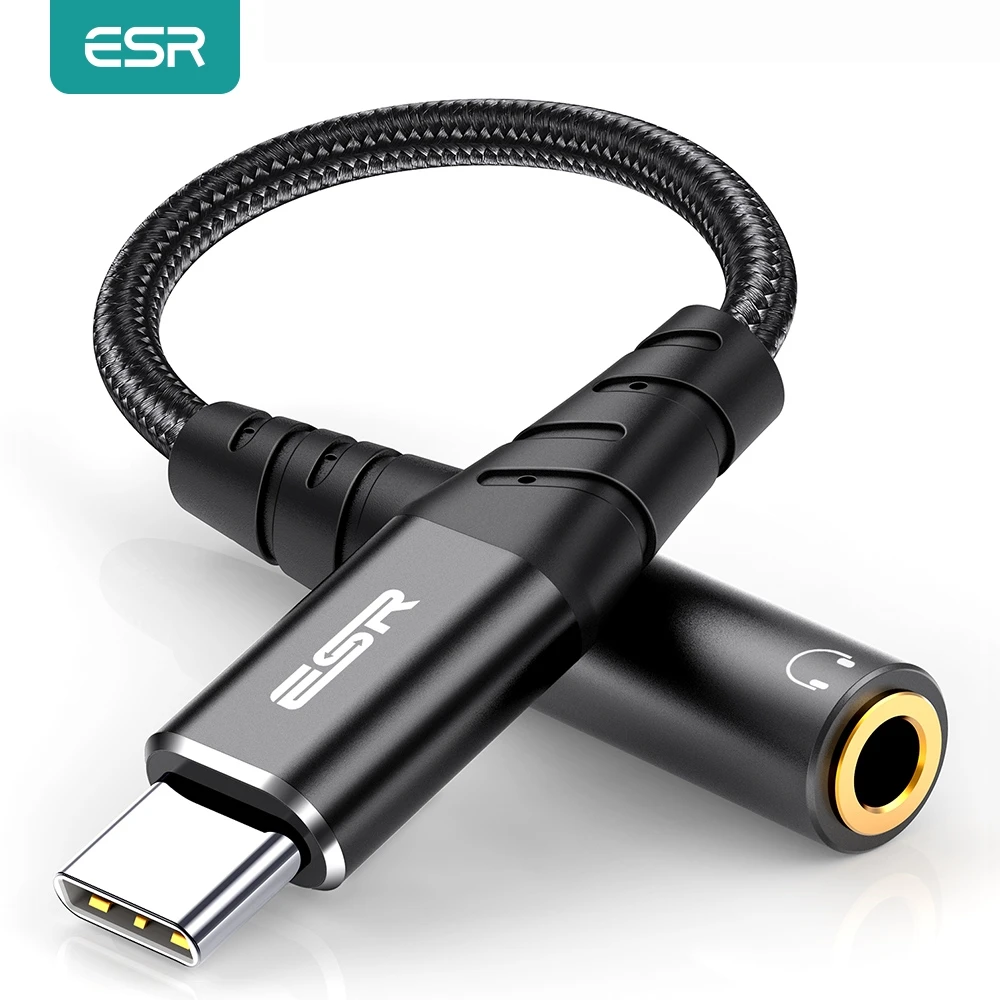 ESR USB C до 3 5 мм AUX Наушники Тип Jack адаптер аудио кабель для iPad Pro 11 Samsung S20 и т. Д.