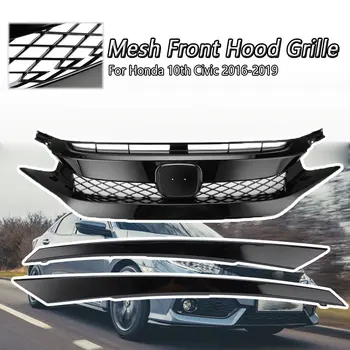 

1 Set Mesh Front Hood Grille New Car Styling JDM-CTR Sport Style Honeycomb Insert For Honda 10th Civic 2016 2017 2018 2019