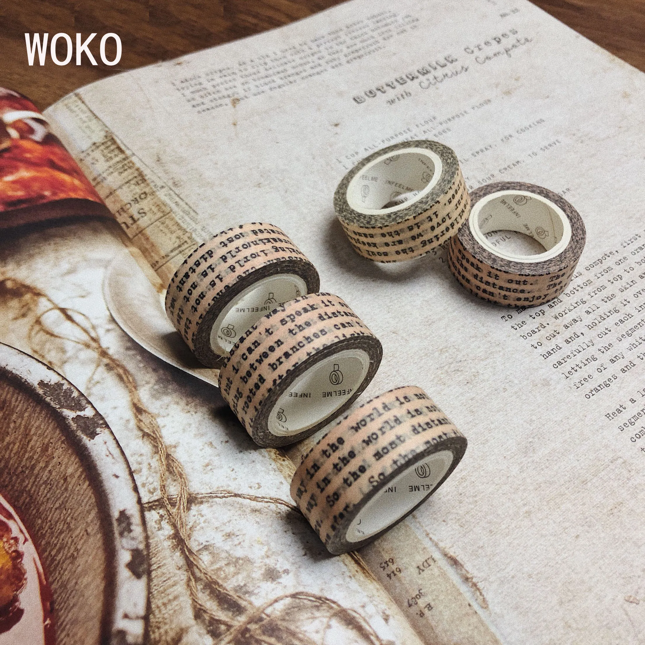 WOKO 15 мм* 7 м Ретро Английский новости бумага s крафт бумага рукопись старый стикер васи лента DIY Пуля журнал Скрапбукинг маскирующая лента