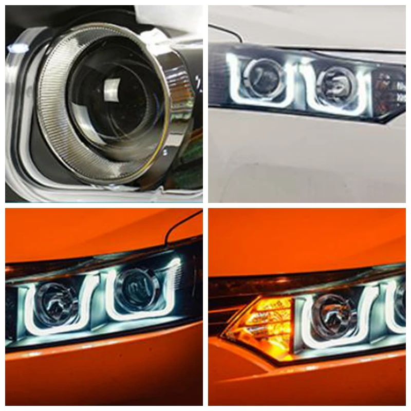 VLAND Автомобильная фара для Vios xenon фара с светодиодный DRL+ ангельские глазки