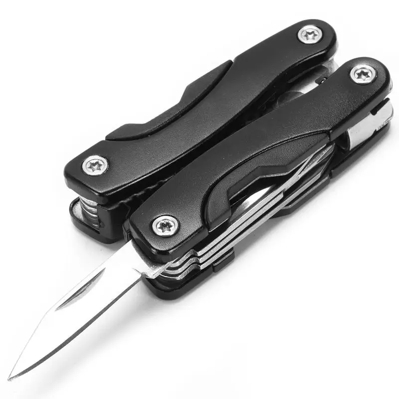 Outdoor Multitool Pliers Serrated Knife Jaw Hand Tools+ Screwdriver+ Pliers+ Knife Multitool Knife Set Survival Gear Black