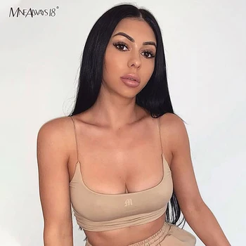 

Mnealways18 Solid Khaki Top Women Sexy Camiseta Mujer Skinny Backless White Bodycon Crop Tops Summer Streetwear 2020 New Casual