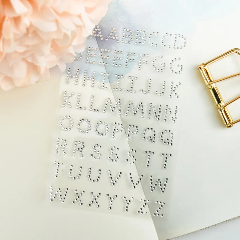 

58 Cute Crystal Flash Diamond English Letter Sticker Happy Planner DIY Scrapbook Deco Sticker Bullet Journal Stickers Stationery