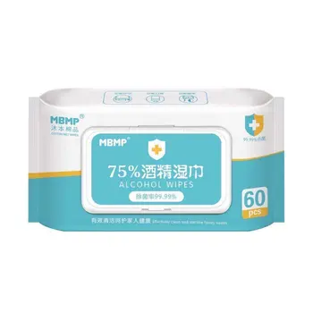 

Alcohol Prep Pads / Disposable Alcohol Wipes 75% Alcohol Sheet for Skin Cleaning Care Jewelry Mobile Phone Clean 60Pcs /bag