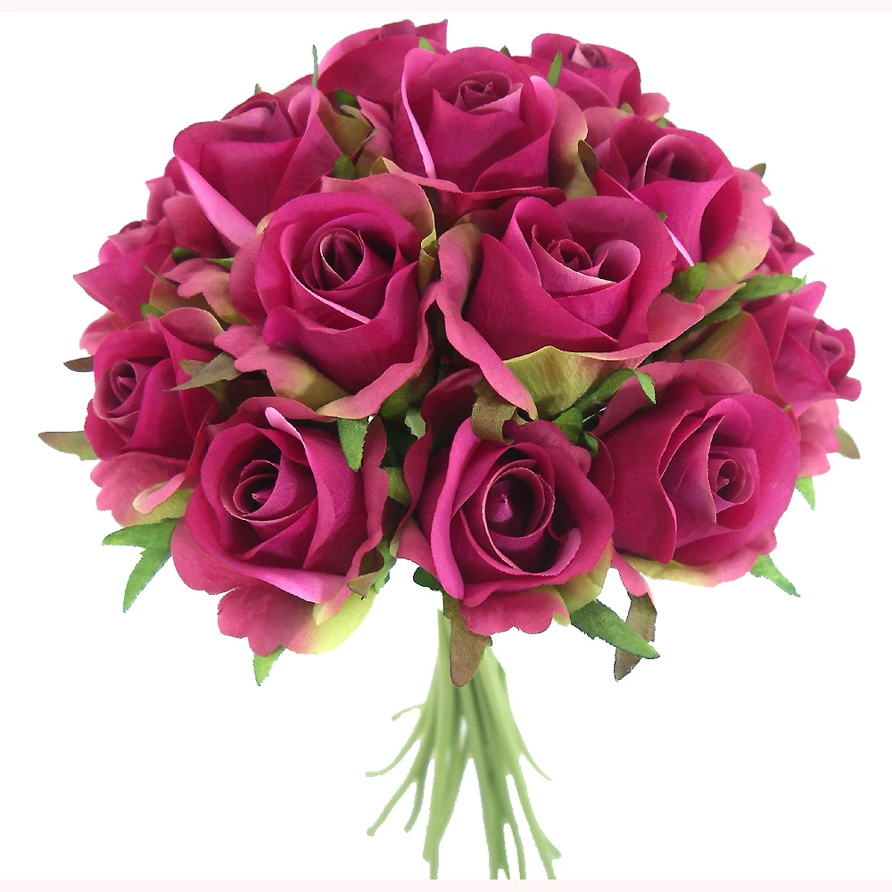 Artificial Rose Bouquet Artificial Flower Bouquet 18 Roses With High Quality For Home Wedding Decoration Indoor Artificial Dried Flowers Aliexpress