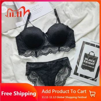 

200 Kg Large Fat Mm Gathered Sexy Lace Underwear with Accessory Breast Adjustable Thin Large Chest De Bra Set