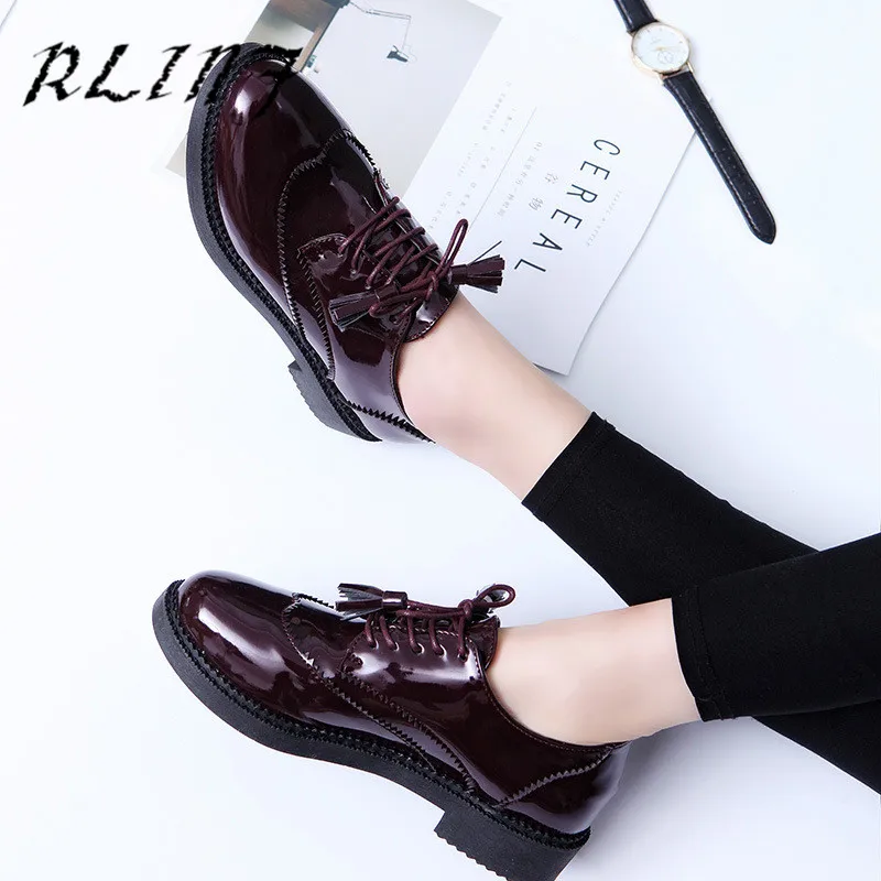 Туфли RLINF женские зимние на плоской подошве натуральная кожа балетки оксфорды