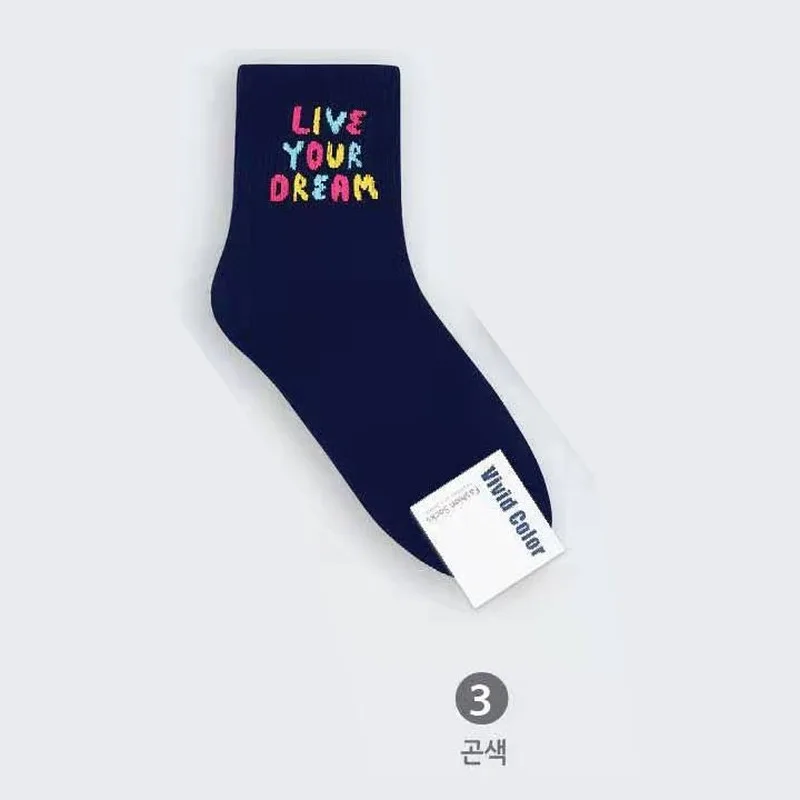 Korean Letters crew women sock cotton warm Sweat Breathable Casual fashion funny sporting socks Autumn Winter calcetines mujer
