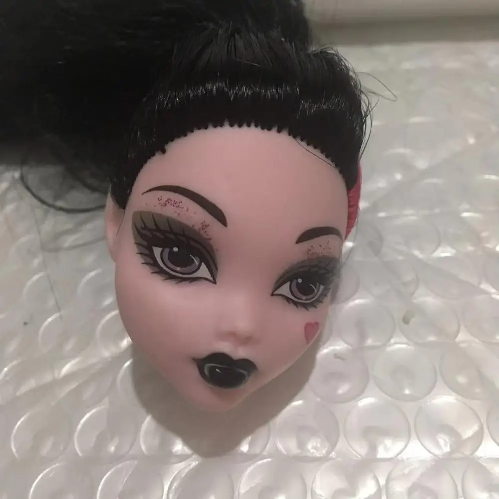 black hair lips Качественная кукла для девочек игровой домик для девочек DIY кукла с одеждой голова кукла с длинными волосами голова для подарки на день рождения для девочек DIY игрушки - Цвет: black hair lips