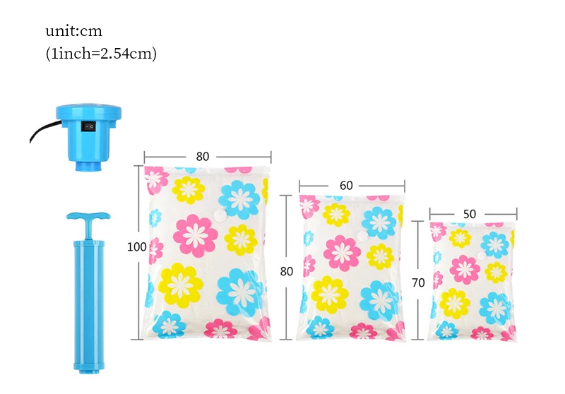 Утолщенные вакуумные мешки для хранения одежды органайзер сумка с ручным насосом Электрический насос сжатый для экономии места в путешествии сумки посылка