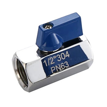 

1/2Inch 304 Stainless Steel Mini Ball Valve Female By Female NPT Air Compressor Valves Water Gas Oil Shut Off Valve