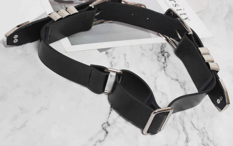 Women luxury designer leather belt double baroque buckle sexy wide belts new pants coat waistband black