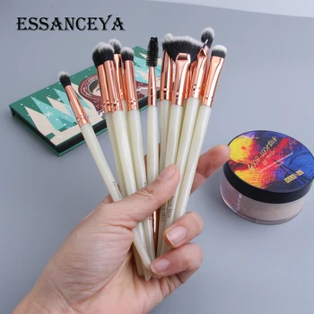 

ESSANCEYA 12 Pcs Professional Make Up Brushes Set Shader Contour Concealer Eyelash Eyebrow Eyeshadow Brush Makeup Cosmetics Kit