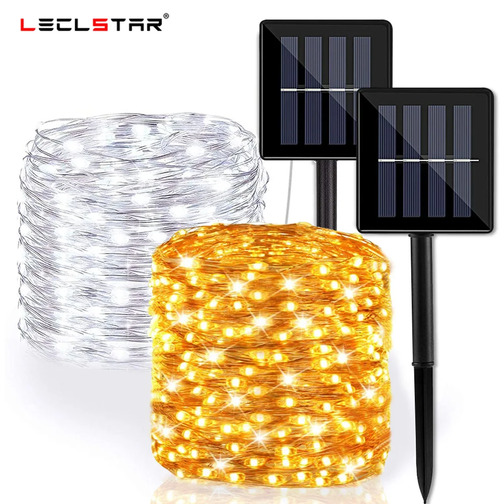 solar lamp outdoor Solar Led Light Outdoor Waterproof Lighting String 22M Led Strip Winter Solar Garden Lamp Fairy Festoon Christmas Garland 7m/12m solar fence post lights