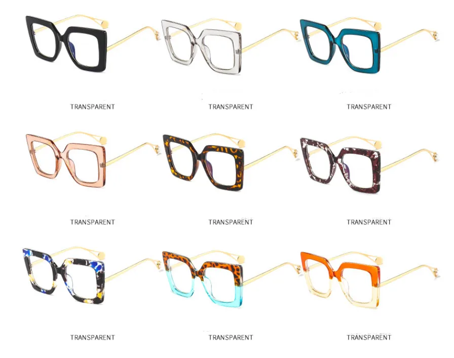 reading glasses with blue light filter Fashion Women Square Blue Light Glasses Oprawki Okularowe Damskie Glass Frame Retro Clear Reading Computer Eyeglasses Unisex blue light glasses women