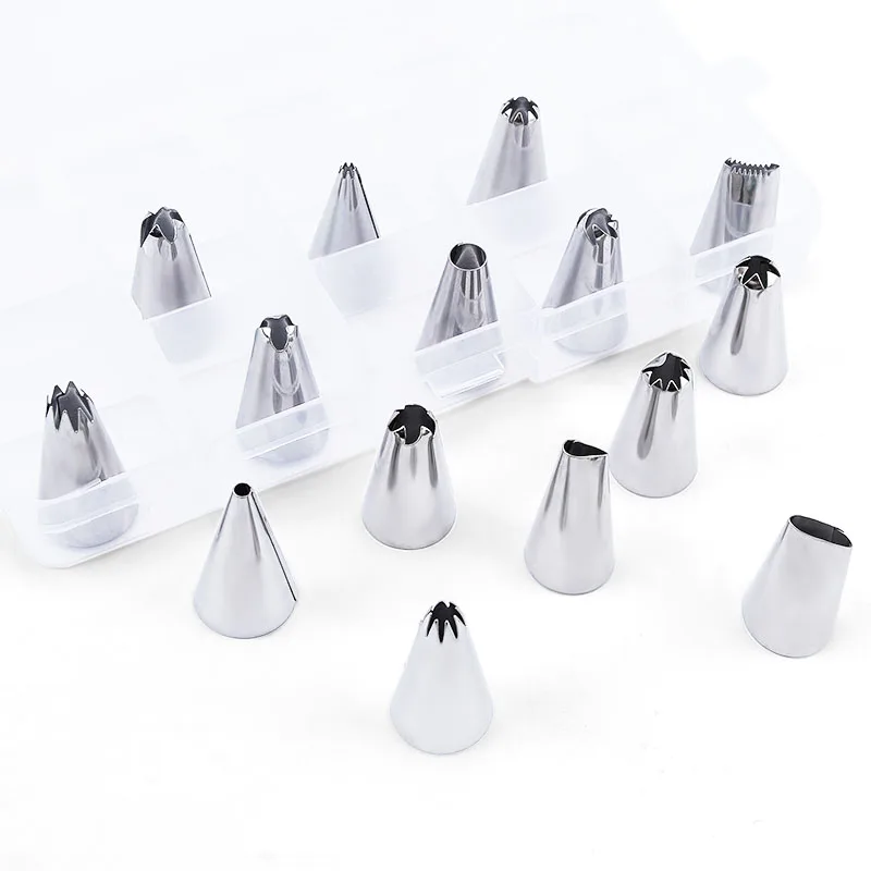 19Pcs Cake Decorating Tools Pastry Bag Supplies Cupcake Baking Confectionery Sleeve Stainless Steel Case