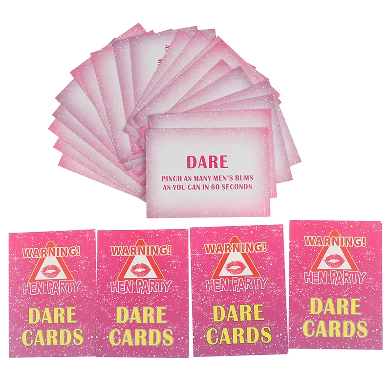 24pcs/set Hen Party Night Dare Card Dare To Do Cards Bachelorette Party Girls Night Out Party Prop Game Decorations Accessories