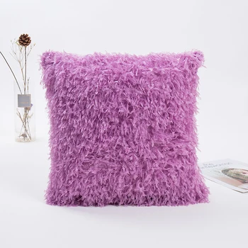 

Feather pillow case elegant simple soft plush pillow case home decoration colorful feather pillow cushion cover