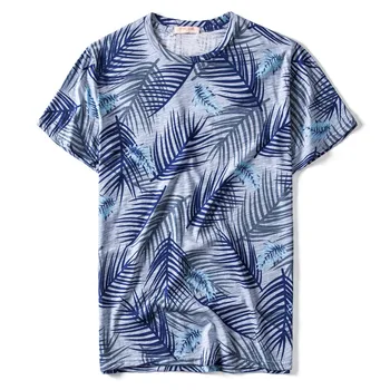 

2020 New Design 100% Cotton Print T-shirt Men Casual Fashion Hawaii Style Summer T Shirt O-neck Mens Tshirts Quality Tops Men