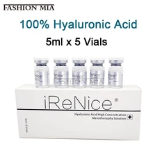 5mlx5 флаконы с перекрестными соединениями гиалуроновой кислоты чистая микро молекулярная вода мезотерапия HA коллаген Гиалуроновая кислота Сыворотка для отбеливания кожи
