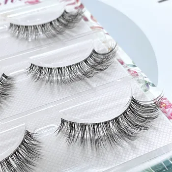 재사용 가능한 밍크 속눈썹, 3 쌍 속눈썹, 보이지 않는 밴드, 대량 메이크업, 도매, 신제품