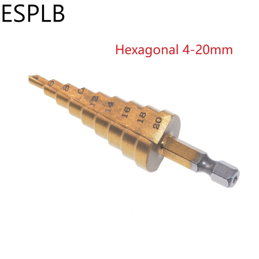4-20mm 3-13 4-12 4-20 4-32 мм шестигранное Сверло HSS с титановым покрытием шаг электроинструменты сверло Металл Дерево Держатель резак сверло - Цвет: 4-20mm