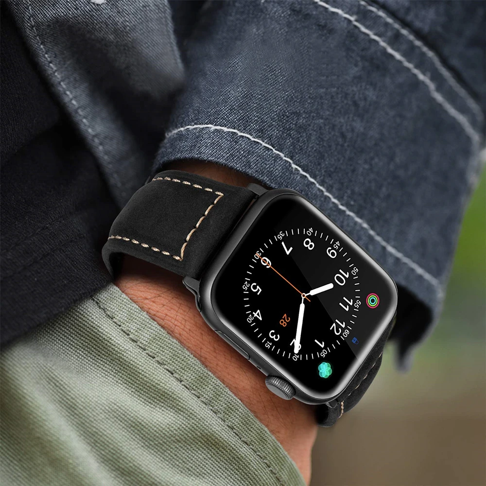 Ремешок для apple watch серии 5 40 мм 44 мм браслет из натуральной кожи сменный Браслет для iwatch серии 4 3 2 1 38 мм 42 мм ремешок