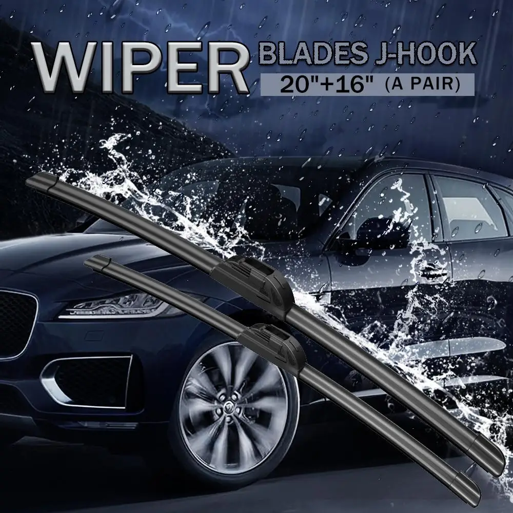 

Car Wiper Blade 16" & 20" J-HOOK Front Windscreen Windshield Wipers Car Accessories