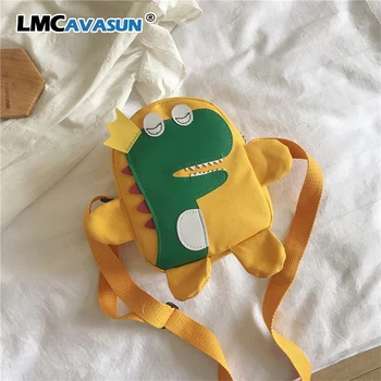 

LMCAVASUN 2020 New Children Cartoon Small Dinosaur Shoulder Bag Handbags School Bags Cute Fashion Messenger Bag