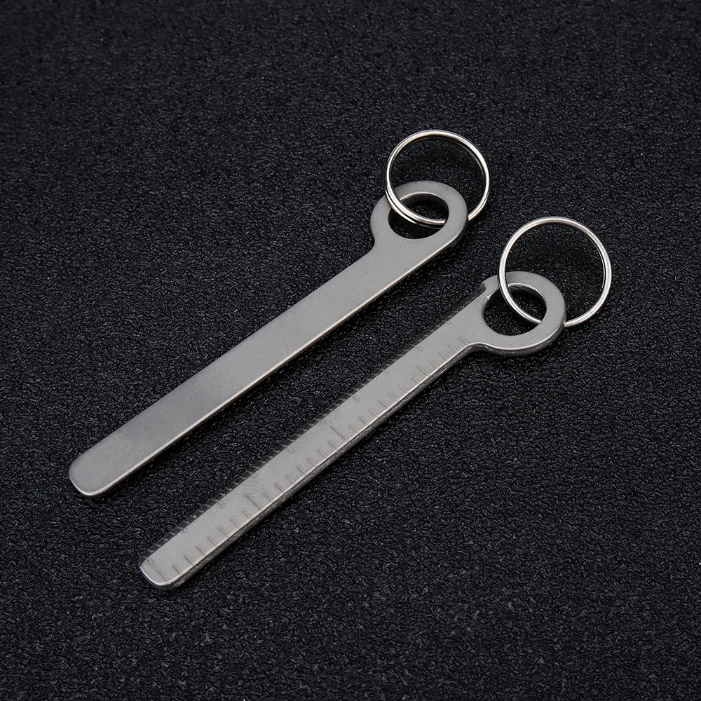 Titanium Alloy Ruler Key chain, Portable Mini Ruler, EDC Tool, Small  Measuring ruler, cm/INCH, Free titanium ring