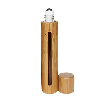 

1pc Bottle Refillable Portable Glass and Bamboo 10ml Container for Lip Balms