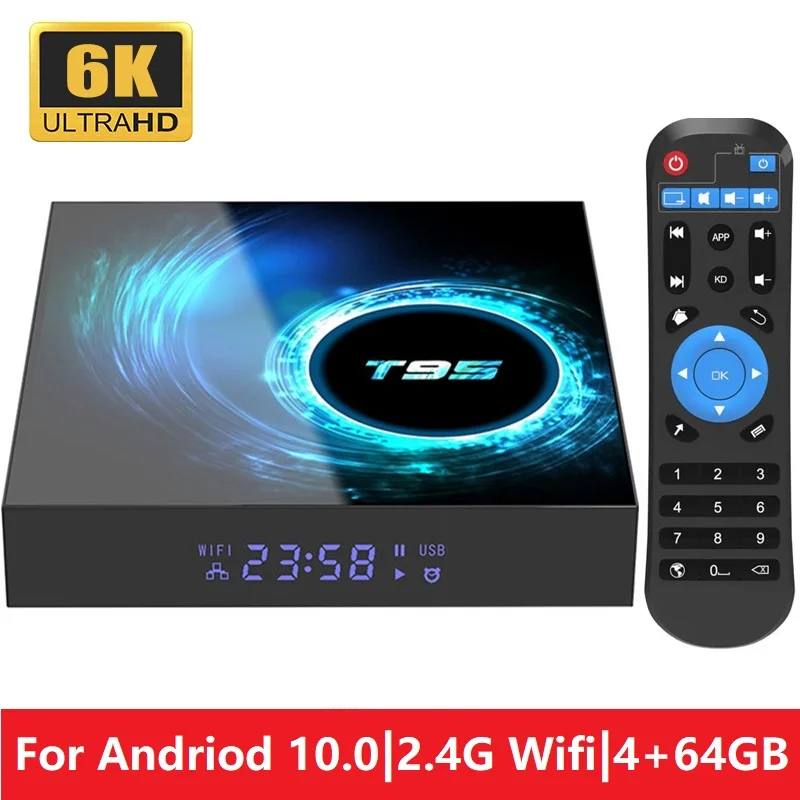 ТВ-приставка T95 на Android 10 0 Allwinner H616 4 ядра 2 ГГц Wi-Fi 6K | Электроника