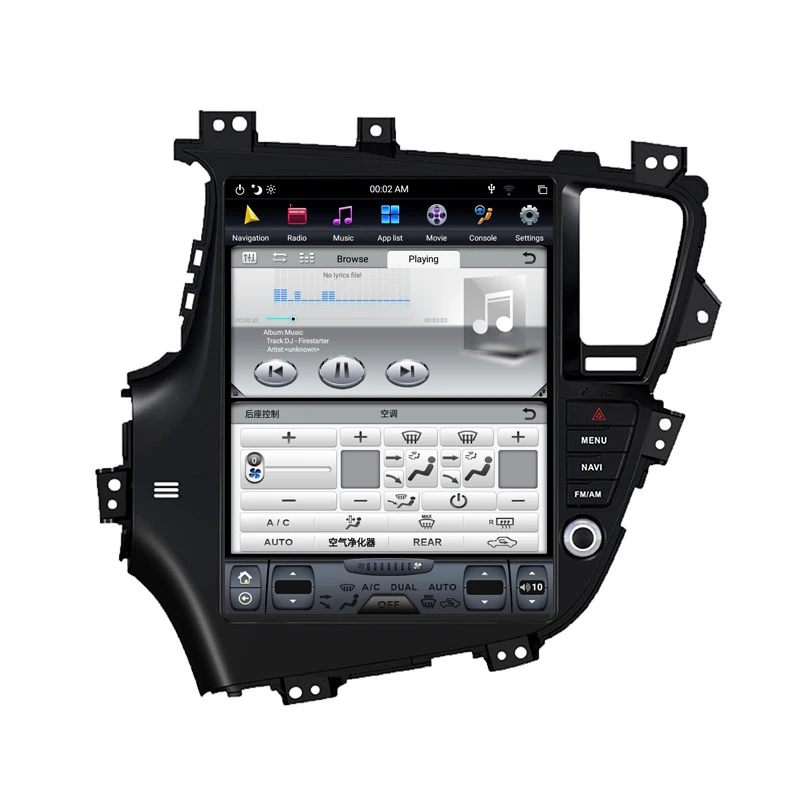 Android 9.0 Tesla Vertical Screen car Player GPS Navigation for KIA K5 Optima 2010- Audio Player 12.9 inch