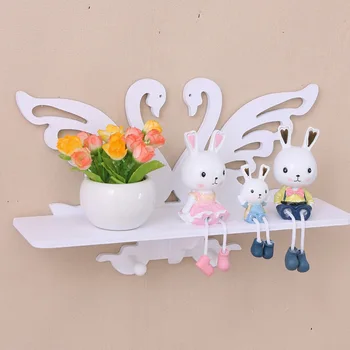 

Home Decor Wall Shelf Creative Hollow Swan/letter/butterfly Wall-mounted Storage Shelf Living Room Decoration Stand Organizer
