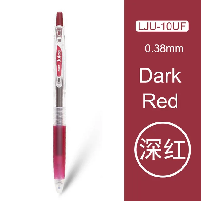 1 штука, Япония, одна ручка Pilot Juice, 0,38 мм, гелевая ручка, 24 цвета, для школы, офиса, канцелярские принадлежности, LJU-10UF - Цвет: Dark red