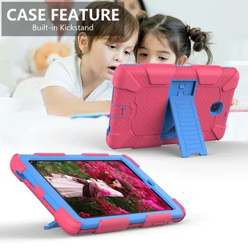 

Tablet Case for Samsung Galaxy Tab A 8.0 2018 T387 Kids Silicone+PC Shock Proof Full Body Cover Stand cover for SM T387 SM-T387