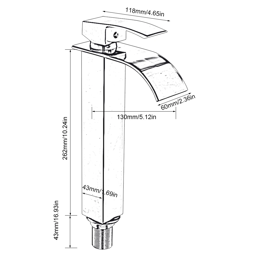 Смеситель для раковины в ванную комнату кран Водопад с креплением на раковину