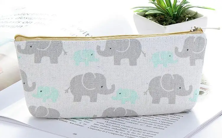 elephant Креативные канцелярские товары, студенческий школьный поставщик, чехол-карандаш, Минималистичная Холщовая Сумка для карандашей, многофункциональная сумка для хранения, сумочка - Цвет: elephant