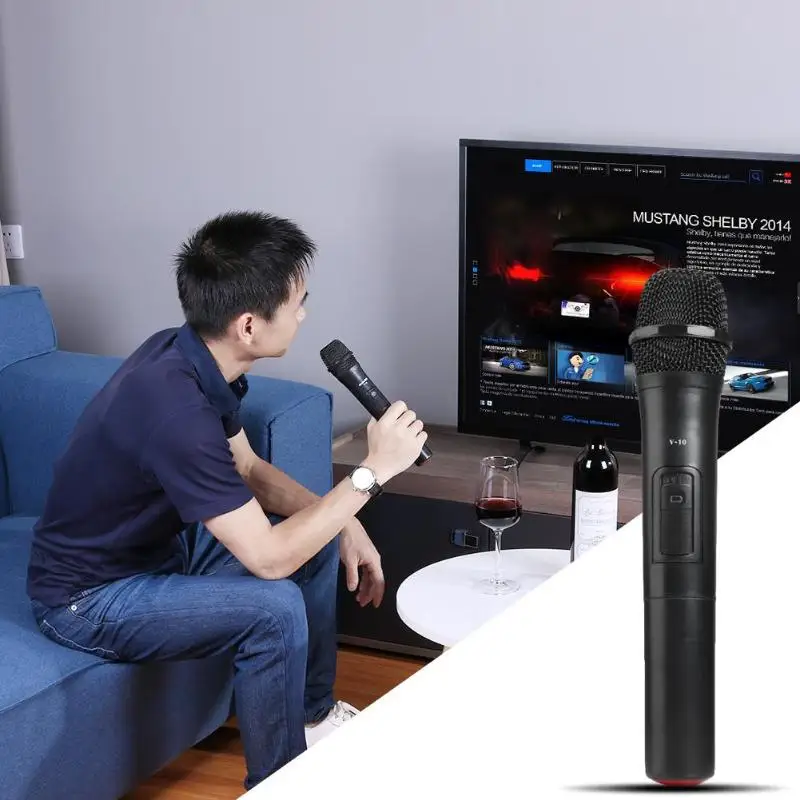 V-10 Smart Kabelloses Mikrofon Funkmikrofon Wireless Karaoke Mic USB Empfänger 