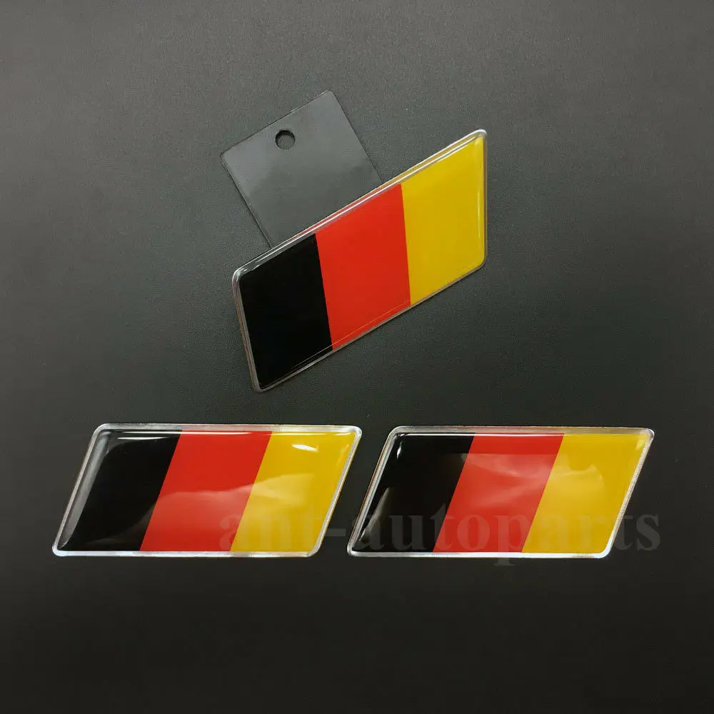

3pcs Germany Flag Auto Grille+Sticker Emblem Car Trunk Tailgate Badge Decal