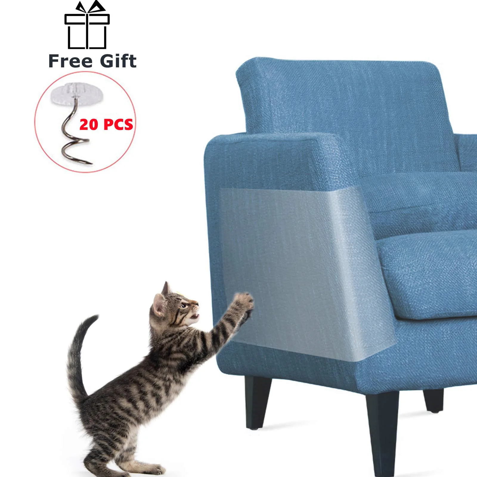 Anti Cat Scratcher Guard Cat Scratching Post Furniture Couch Sofa Protector Cat scraper Deterrent Tape Paw Pads Carpet Protector