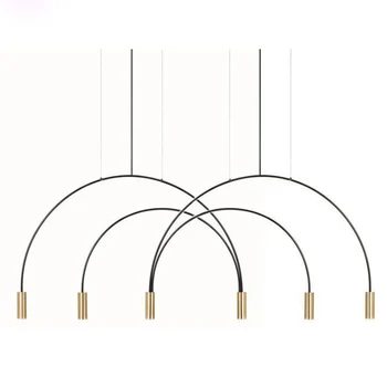 

UMEILUCE Minimalist Art Chandelier Designer Postmodern Arch Hanging Lamp Restaurant Dining Room Cafe Lighting GU10 5W