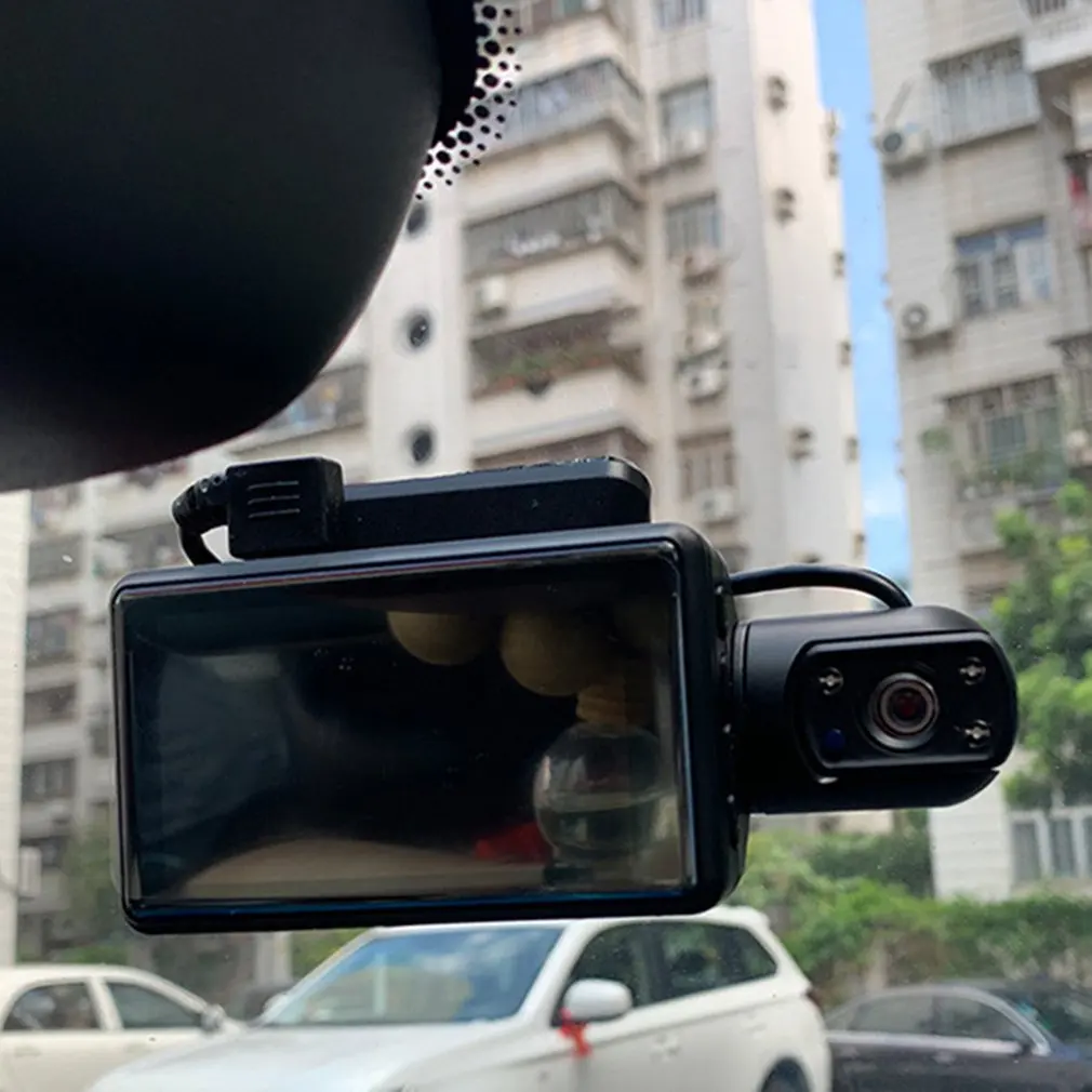 FHD Автомобильный видеорегистратор регистратор с двойной записью 1080P ночным