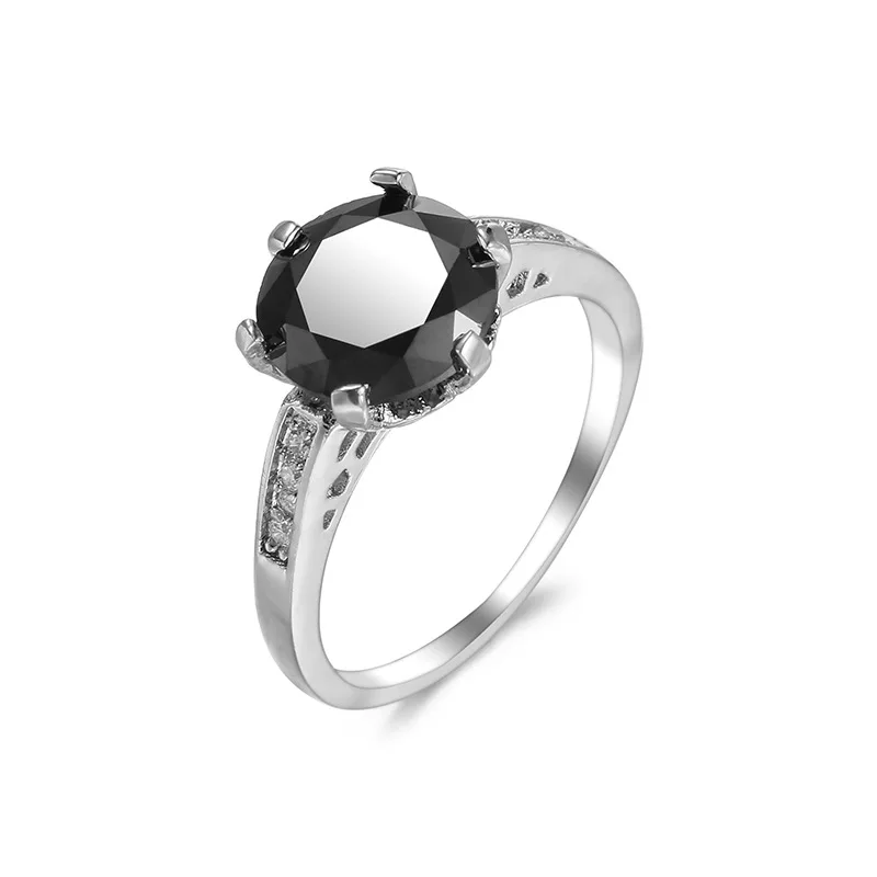Popular Ring Amazon Simple Fashion Black Zircon Jewelry for Women | Украшения и аксессуары