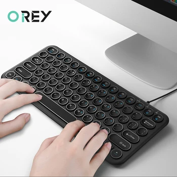 

Mini Wired Silent Keyboard Round Button Ergonomics Gaming Keyboard For Macbook Lenovo Asus Dell Laptop Computer Keypad PC Gamer