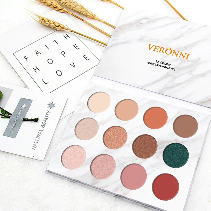 VERONNI Shimmer Тени для век матовые тени палитра 12 цветов пигментированные тени палитра макияж палитра для макияжа