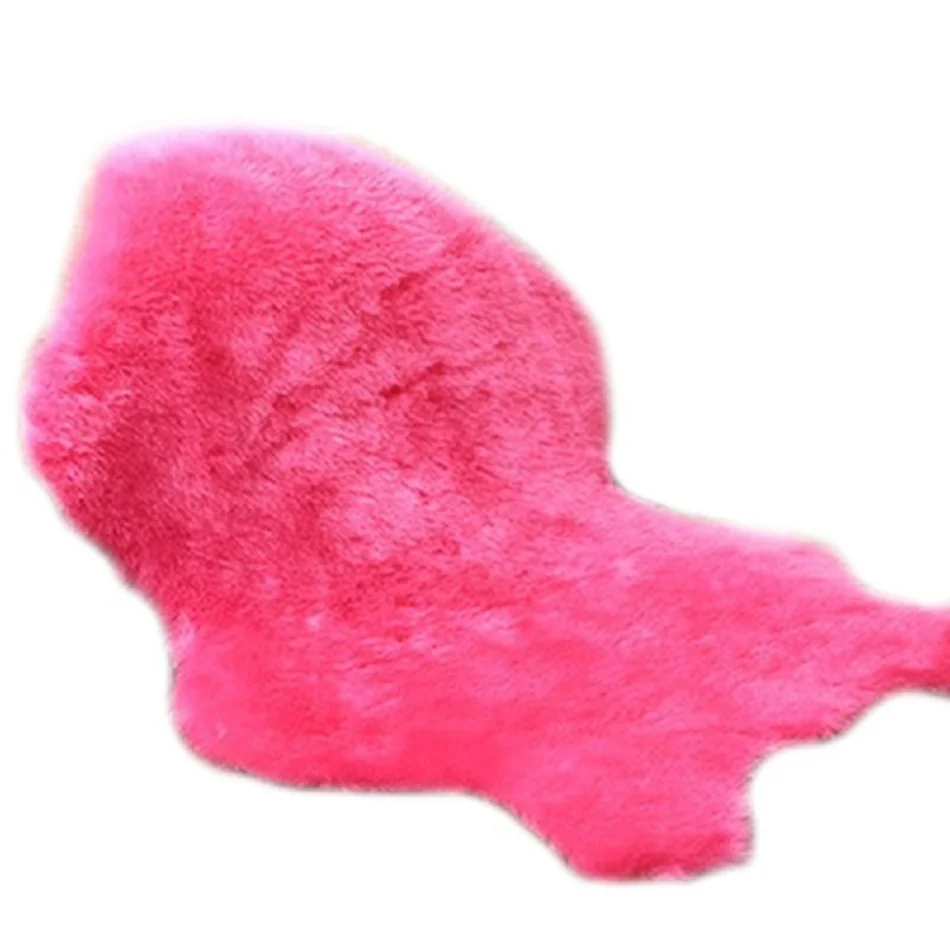 Rose red Искусственная шерсть, супер мягкие коврики и ковры для дома, гостиной, детской комнаты, удобный коврик, чехол для стула, подушка для сиденья - Цвет: Rose red
