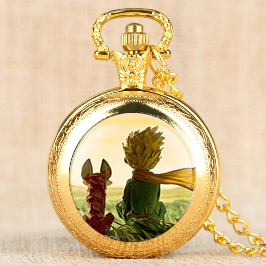 Hot Selling Classic The Little Prince Movie Planet Blue Bronze Vintage Quartz Pocket FOB Watch Popular Gifts for Boys Girls Kids 2019 2020 2021 2022 2023 2024 (9)